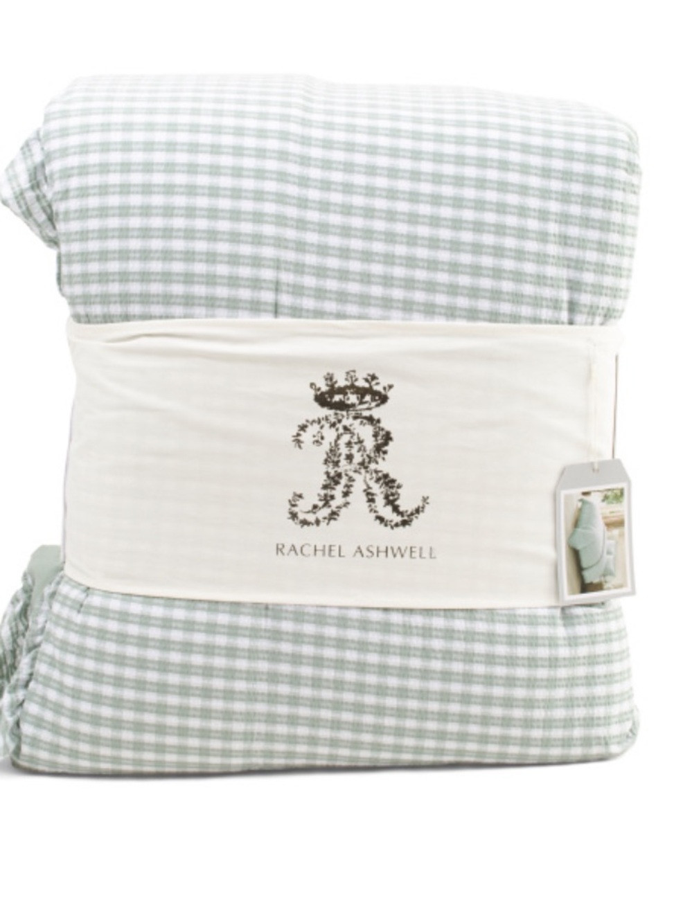 Rachel ASHWELL Sage Green Gingham Bedding Set
